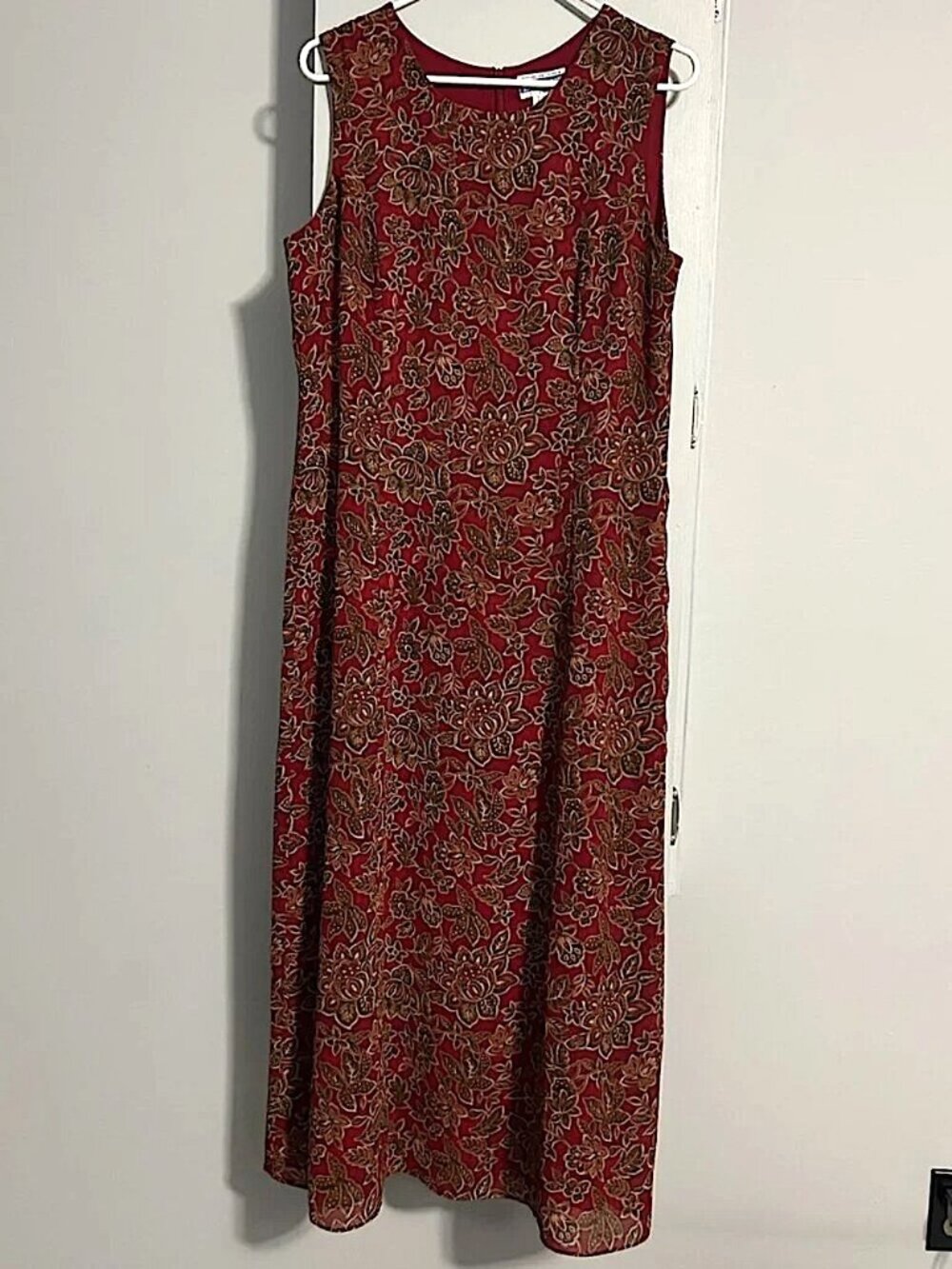 Pendleton Vintage Red/Maroon Floral Print Sleeveless Maxi Dress Women's‎ Size 10